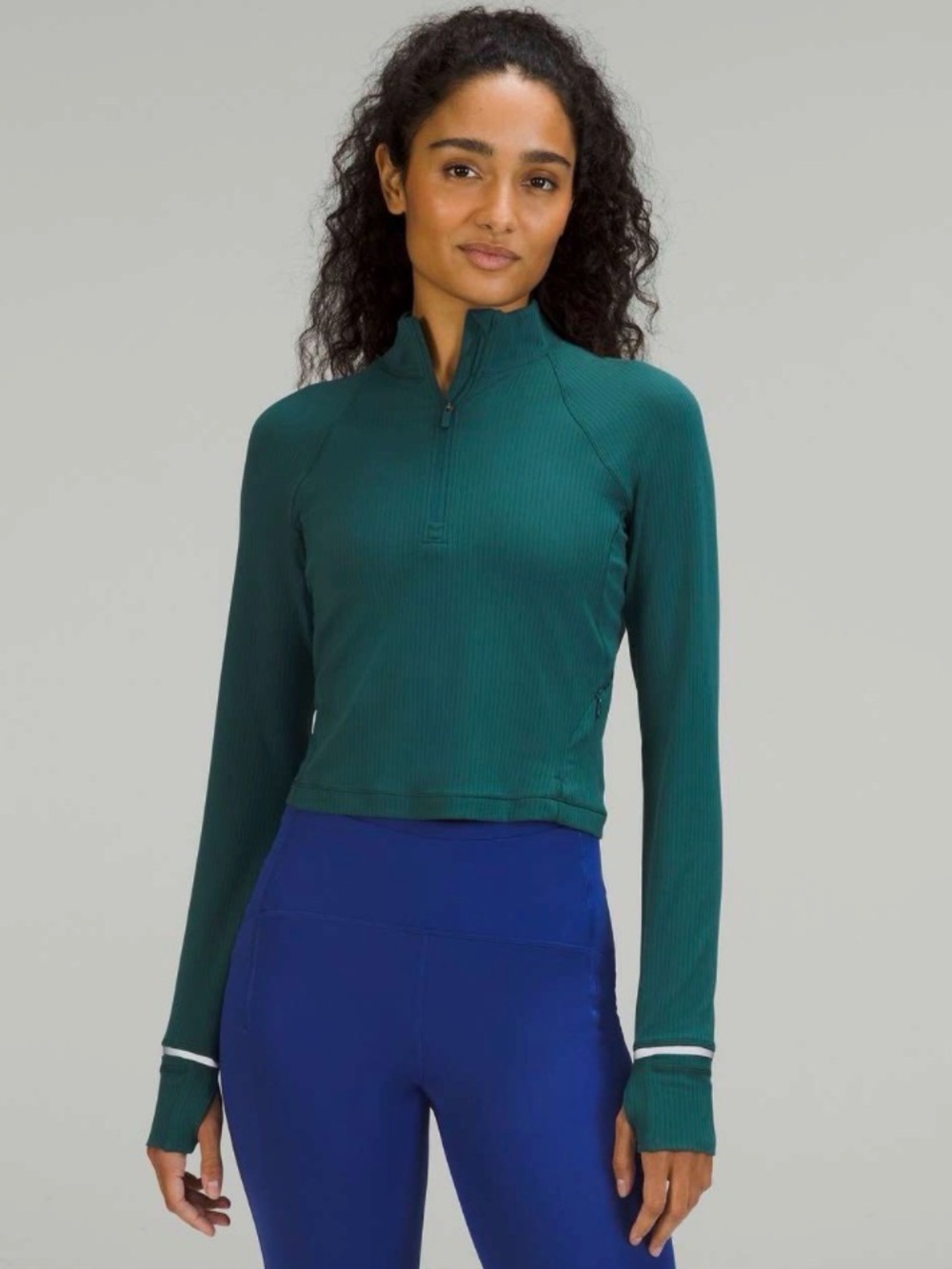 Lululemon Its Rulu Run Cropped Half Zip
Green Jasper size 12